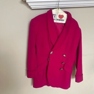 Vintage 1990s Max Scuba Suit Jacket, Fushia, Sz 10